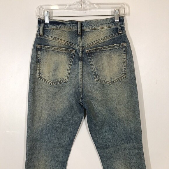 Free People We The Free Stella High Rise Skinny Jeans Button Fly Raw Hem SZ 27 - Picture 6 of 11